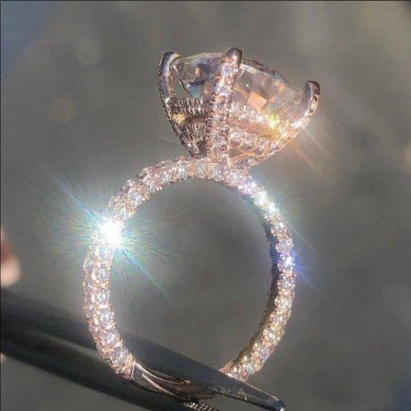 NEW💎 6 Carat 18K Rose Gold Diamond Morganite Ring - Picture 3 of 7